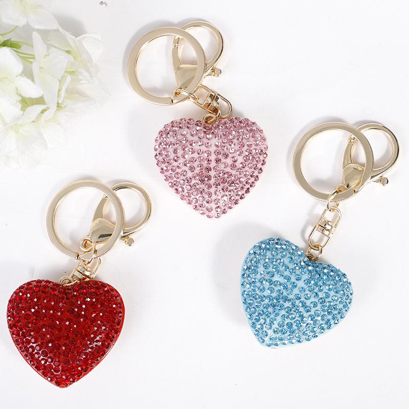Luxury Red Heart Diamond Keychain