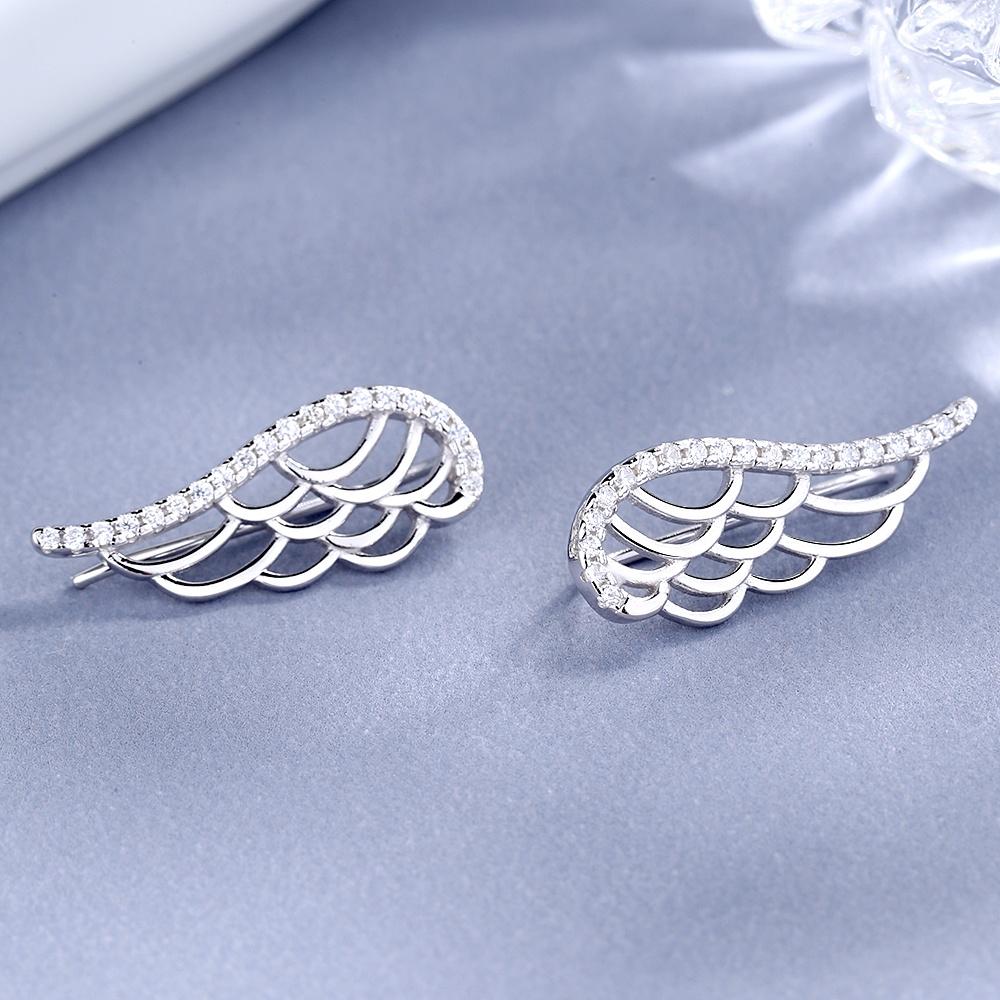 925 Sterling Silver Wing Earrings