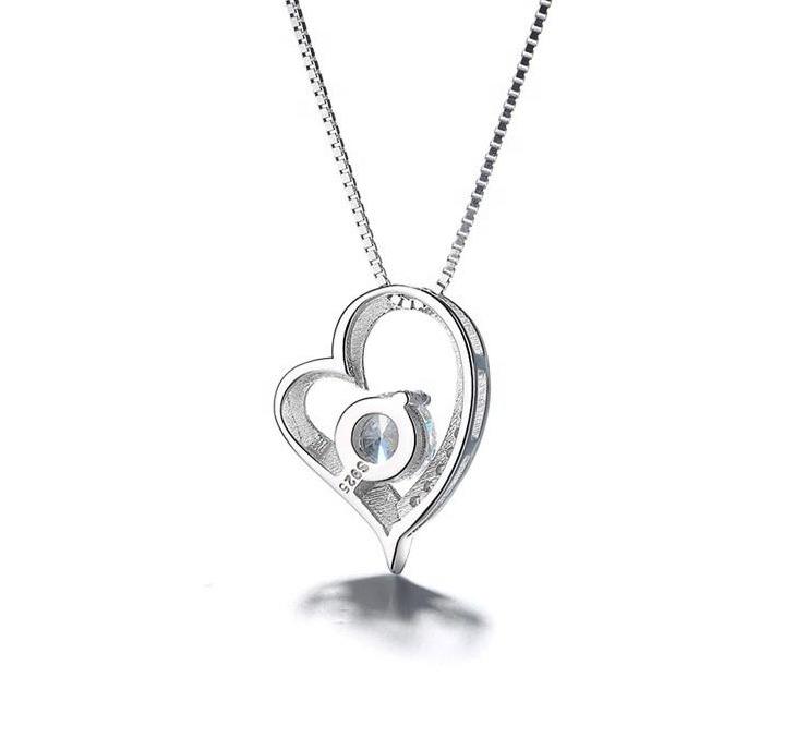 925 Sterling Silver Cubic Zirconia Heart Pendant
