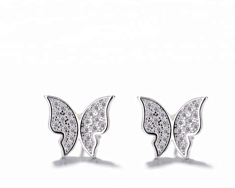 925 Sterling Silver Cubic Zircon Butterfly Jewellery Set