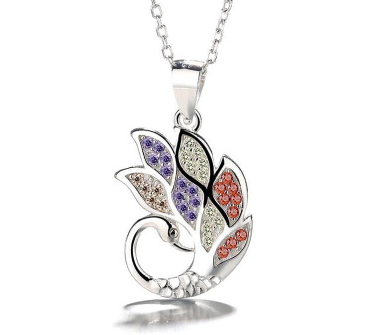 925 Sterling Silver Peacock Pendant