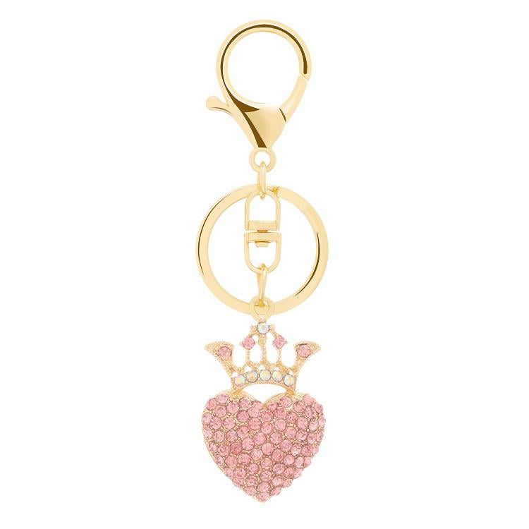 Luxury Pink Crown Heart Keychain