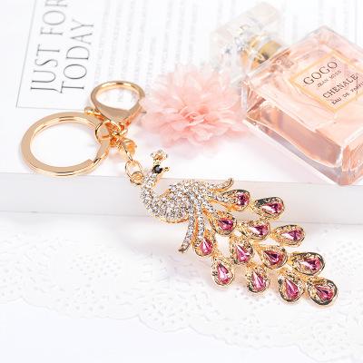 Luxury Pink Peacock Keychain