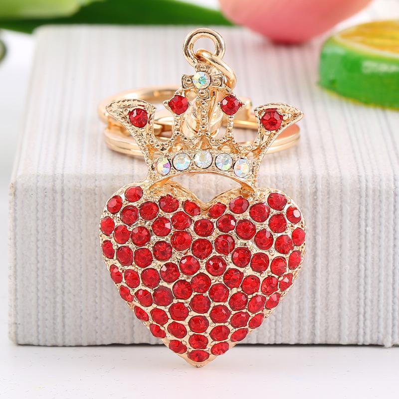 Luxury Red Crown Heart Keychain