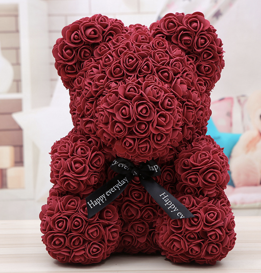 Dark Red Rose Bear