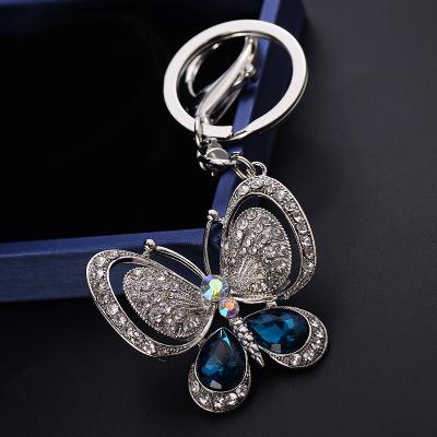 Luxury Blue Butterfly Charm Keychain