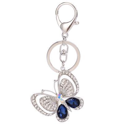 Luxury Blue Butterfly Charm Keychain