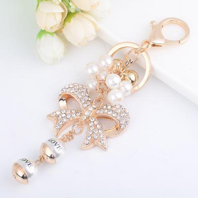 Luxury Bow Keychain With Pearls