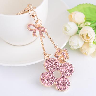 Luxury Lucky Four Leaves Clover White Keychain
