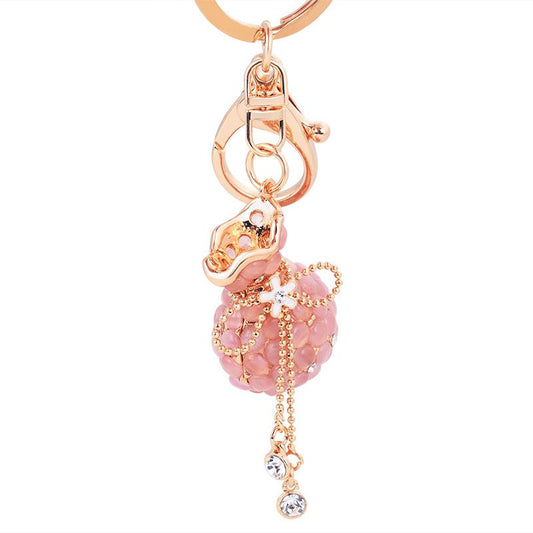 Luxury Pink Pouch Keychain