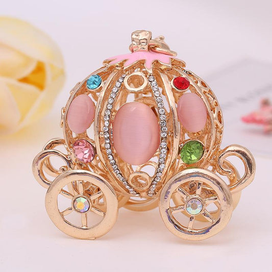 Luxury Crystal Pumpkin Carriage Keychain