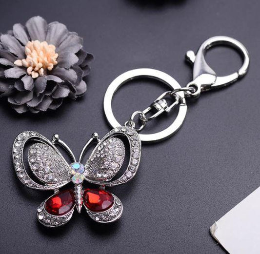 Luxury Red Butterfly Charm Keychain